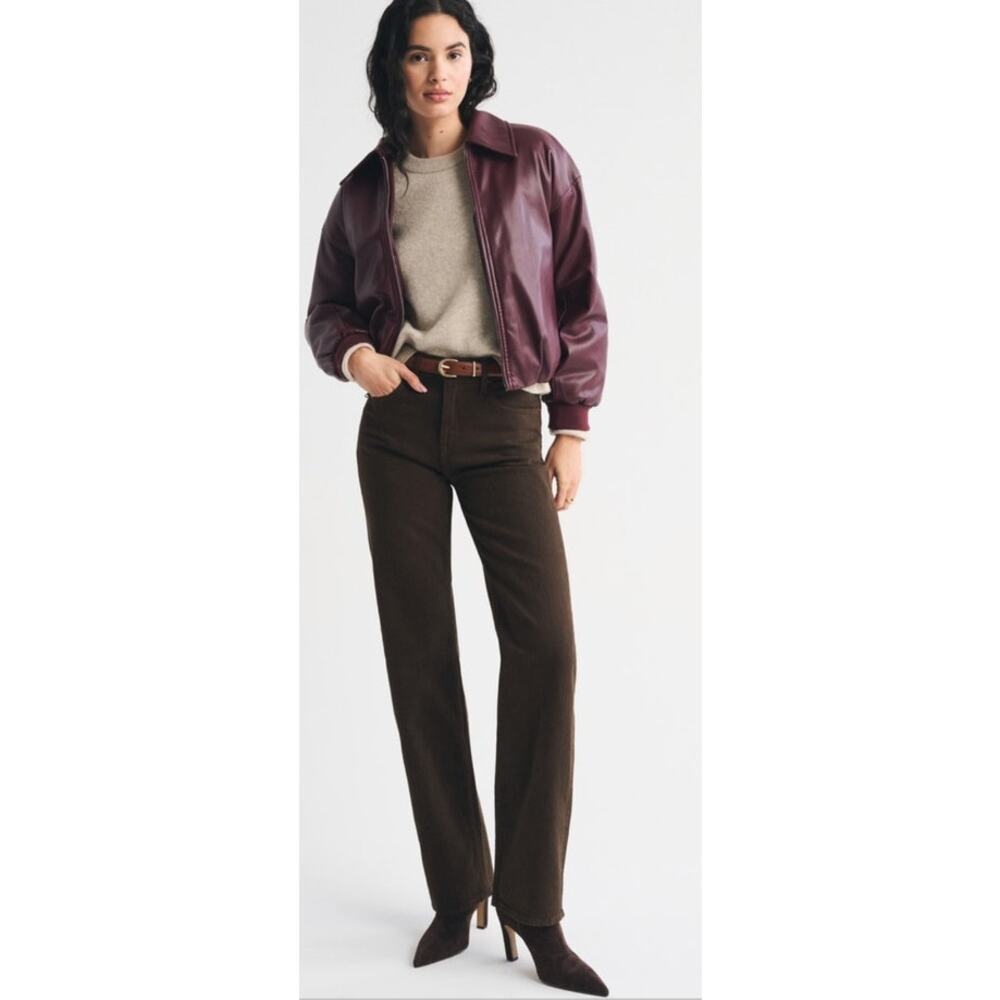 Abercrombie & Fitch Womens Curve Love Brown High Rise 90s Relaxed Jean Size 14S